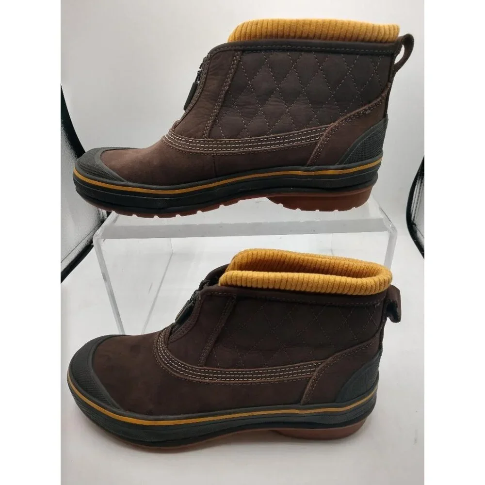 Clarks Womens Muck Outdoor Quilted Ankle Boots Brown & Yellow Size 6.5 M